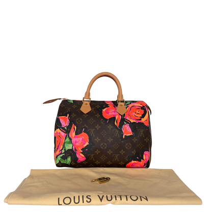 Louis Vuitton Speedy 30 Roses Monogram Canvas  M48610  Braun / neuwertig Louis Vuitton