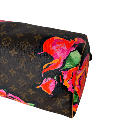 Louis Vuitton Speedy 30 Roses Monogram Canvas  M48610  Braun / neuwertig Louis Vuitton