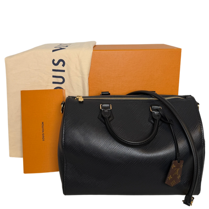 Louis Vuitton Speedy Soft 30 Epi Leder Schwarz Gold
