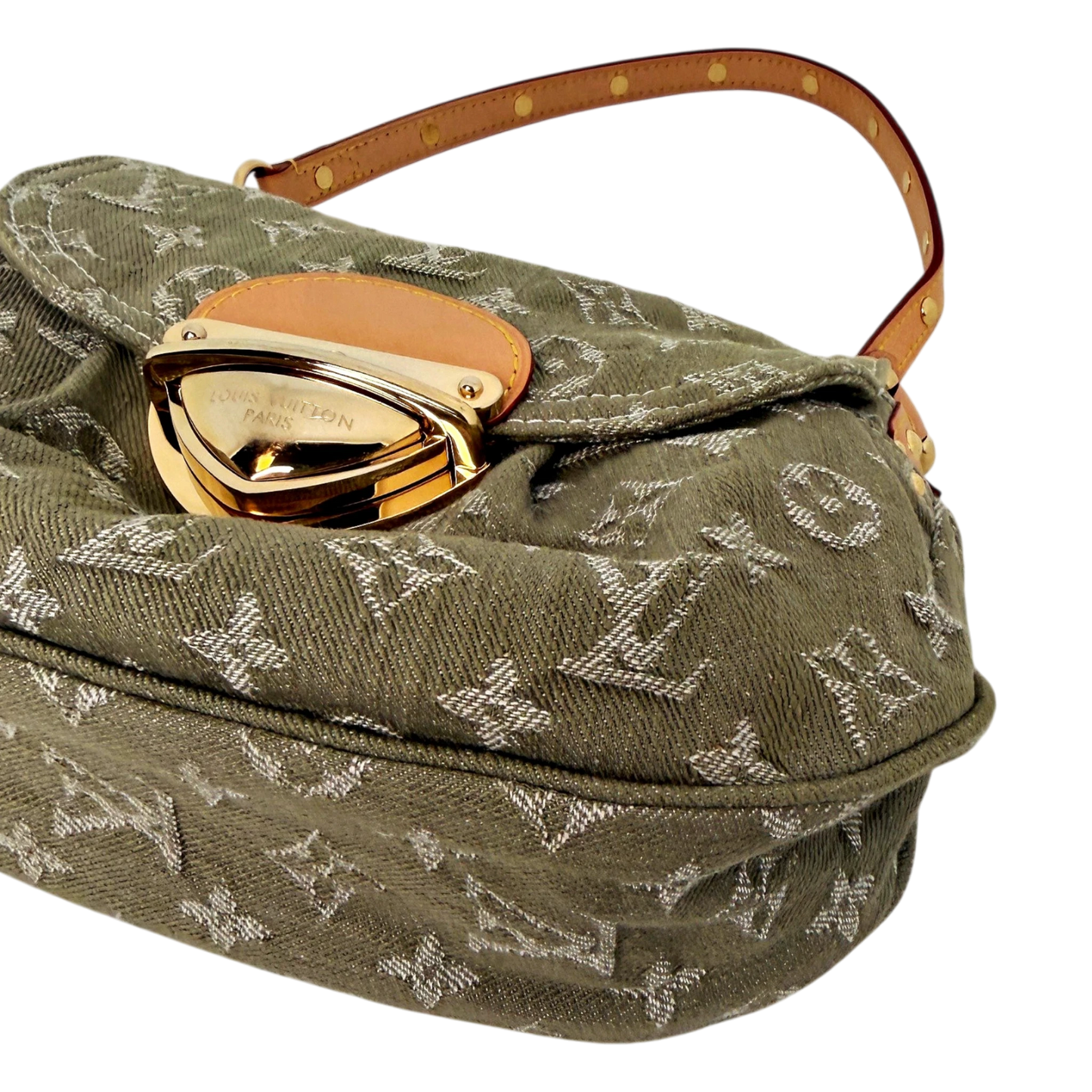 Louis Vuitton Sunset Boulevard Monogram Denim Vert Kaki Grün Gold Louis Vuitton