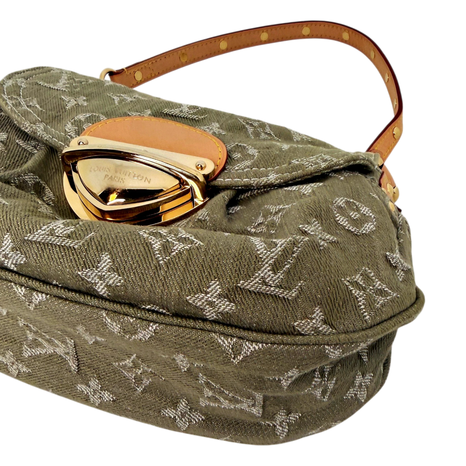 Louis Vuitton Sunset Boulevard Monogram Denim Vert Kaki Grün Gold Louis Vuitton