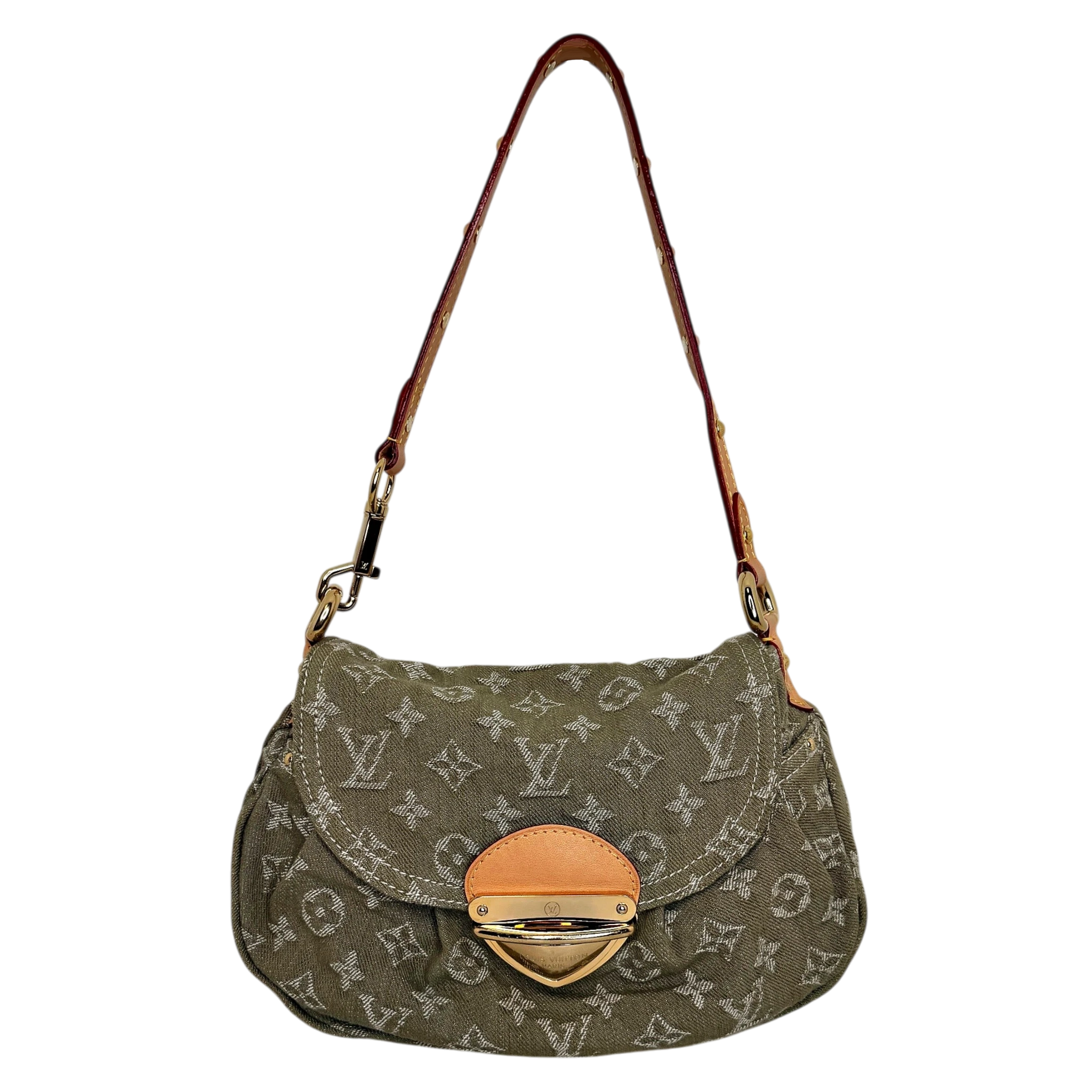 Louis Vuitton Sunset Boulevard Monogram Denim Vert Kaki Grün Gold Louis Vuitton