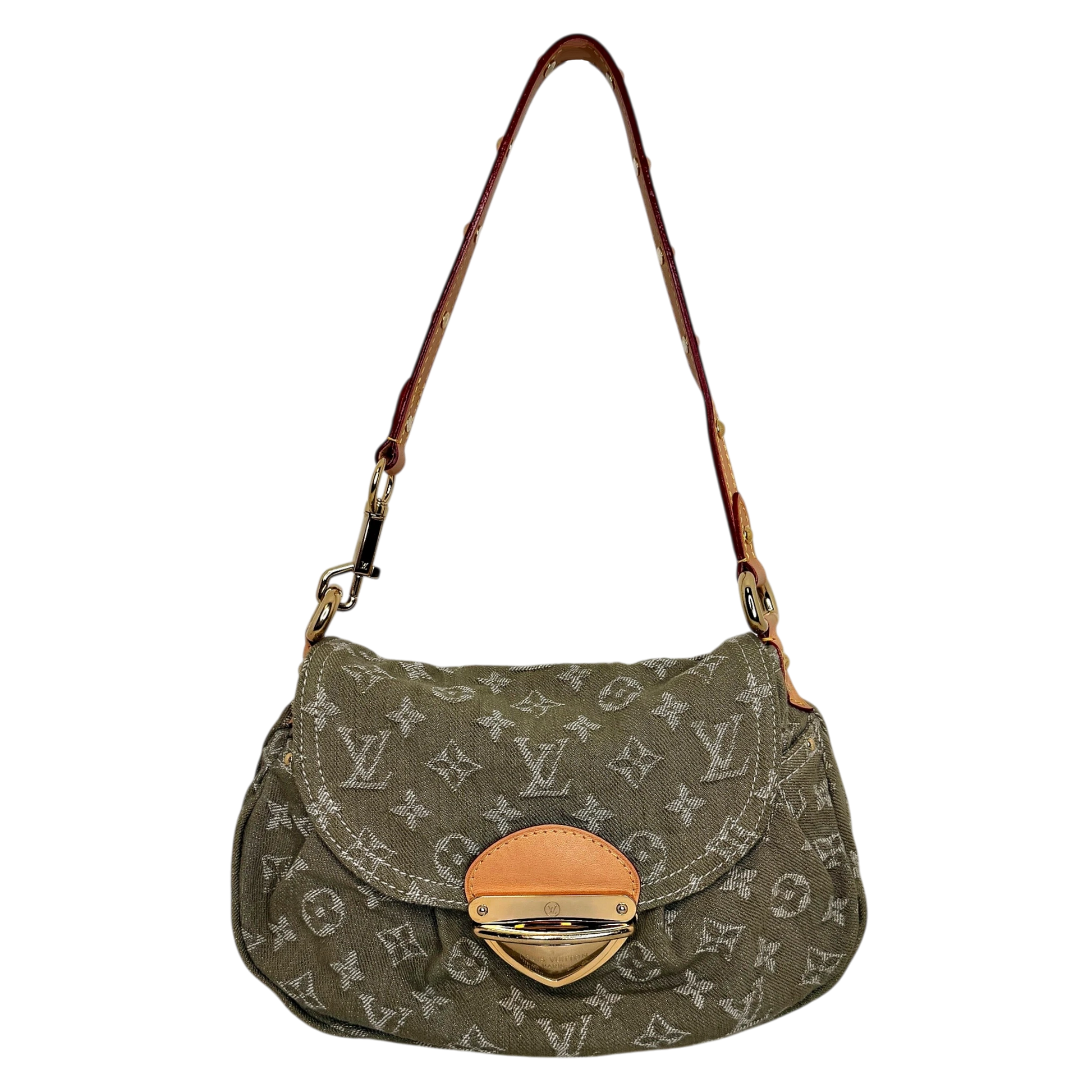 Louis Vuitton Sunset Boulevard Monogram Denim Vert Kaki Grün Gold Louis Vuitton