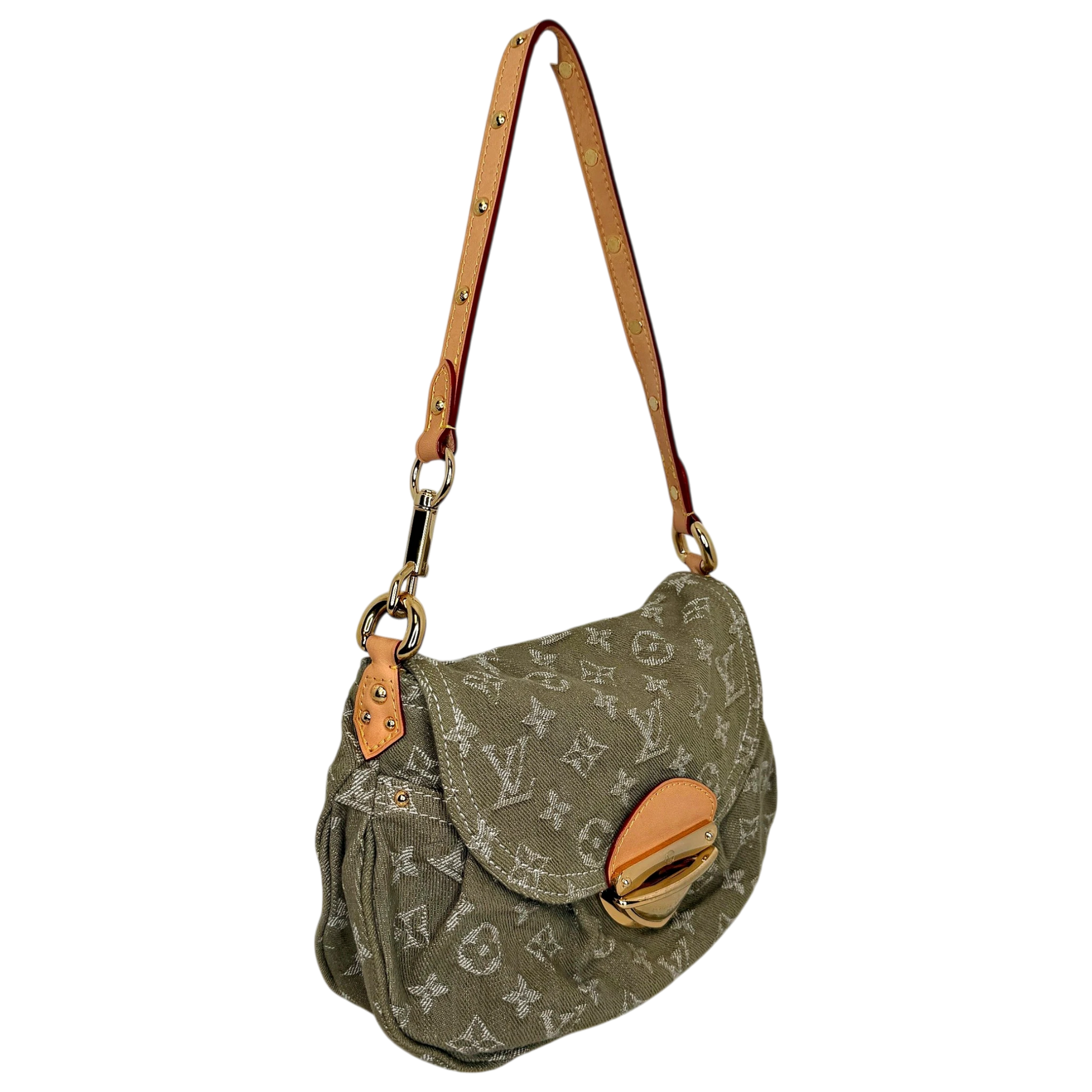 Louis Vuitton Sunset Boulevard Monogram Denim Vert Kaki Grün Gold Louis Vuitton