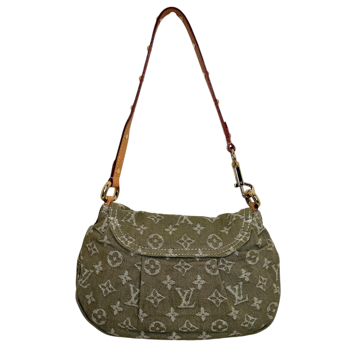 Louis Vuitton Sunset Boulevard Monogram Denim Vert Kaki Grün Gold Louis Vuitton