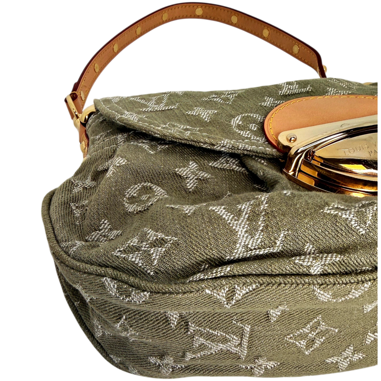 Louis Vuitton Sunset Boulevard Monogram Denim Vert Kaki Grün Gold Louis Vuitton