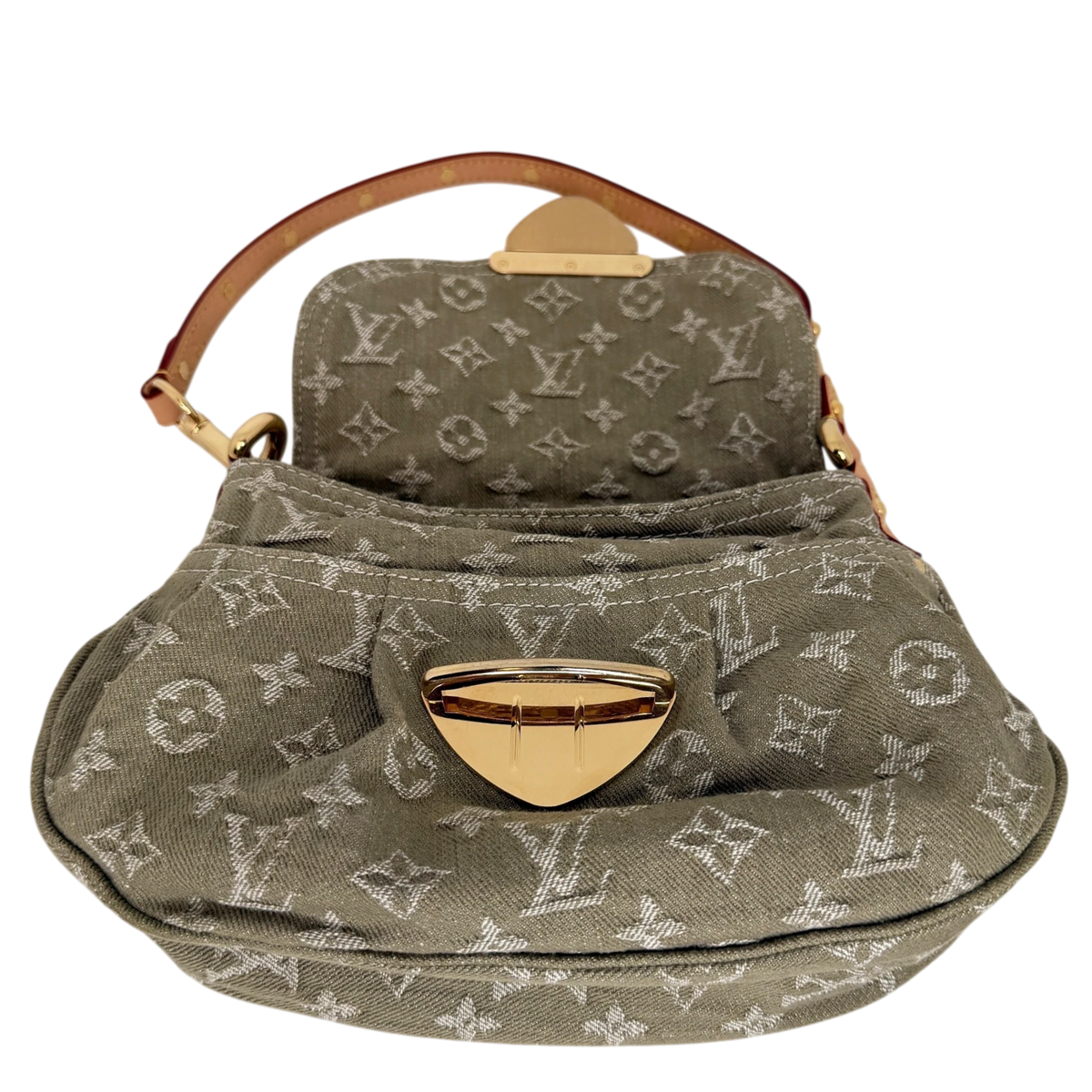 Louis Vuitton Sunset Boulevard Monogram Denim Vert Kaki Grün Gold Louis Vuitton