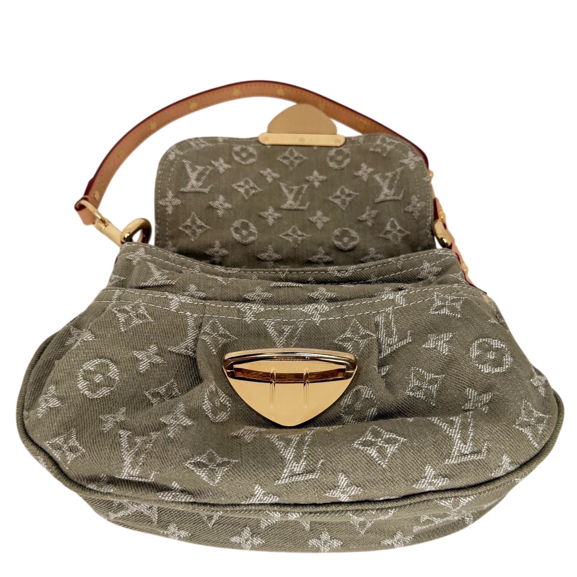 Louis Vuitton Sunset Boulevard Monogram Denim Vert Kaki Grün Gold Louis Vuitton
