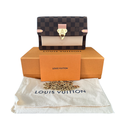 Louis Vuitton Vavin Chain Geldbörse Damier Ebene N60237 Créme Fullset / sehr gut Louis Vuitton
