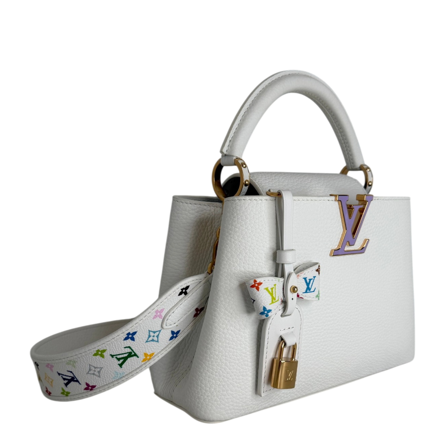 Louis Vuitton x Takashi Murakami Capucines BB Weiß Fullset / neuwertig Louis Vuitton