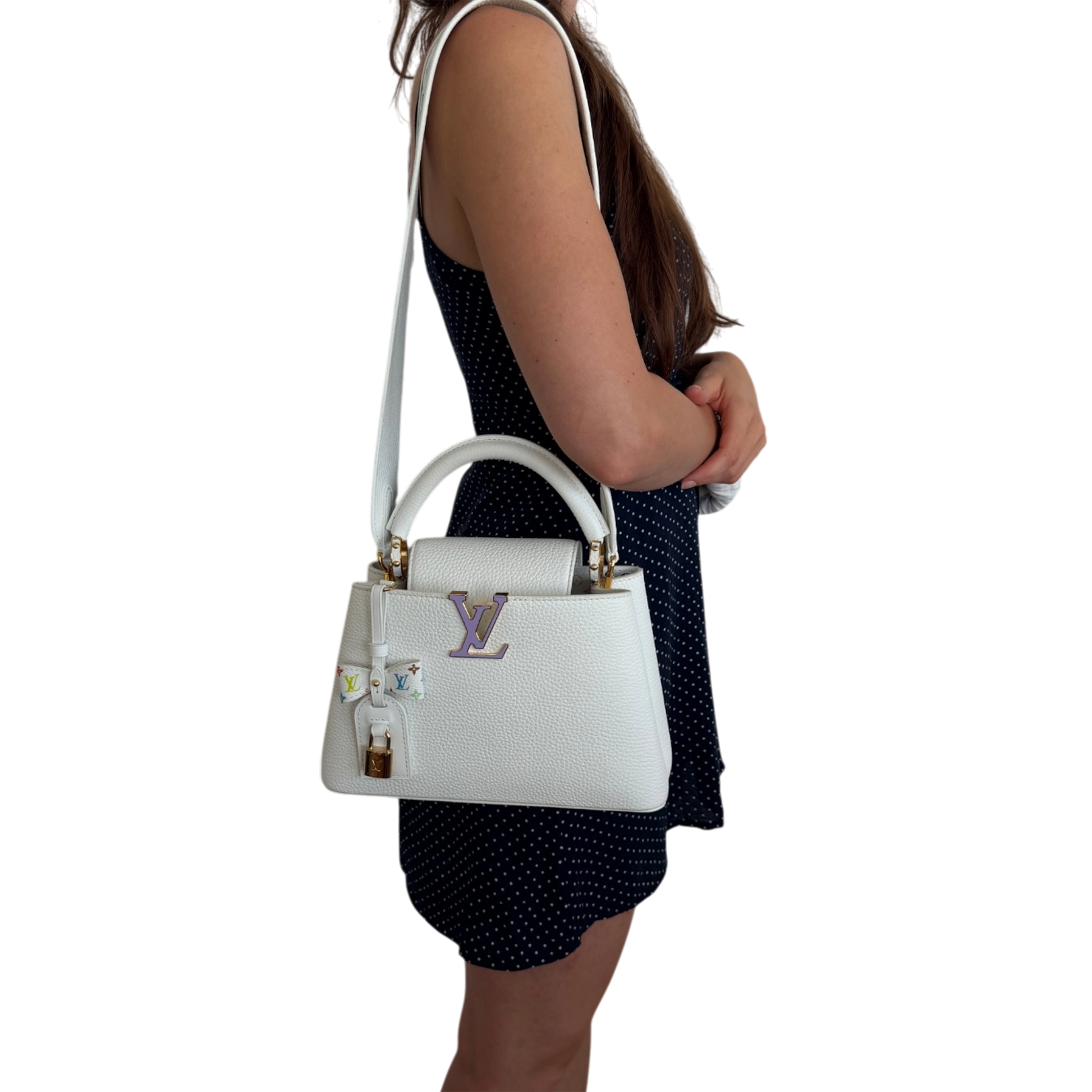 Louis Vuitton x Takashi Murakami Capucines BB Weiß Fullset / neuwertig Louis Vuitton