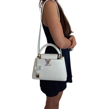 Louis Vuitton x Takashi Murakami Capucines BB Weiß Fullset / neuwertig Louis Vuitton