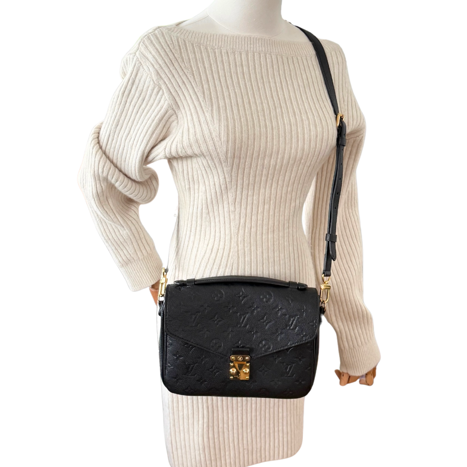 Louis Vuitton Pochette Métis Empreinte Leder M41487 Schwarz Fullset / sehr gut Louis Vuitton
