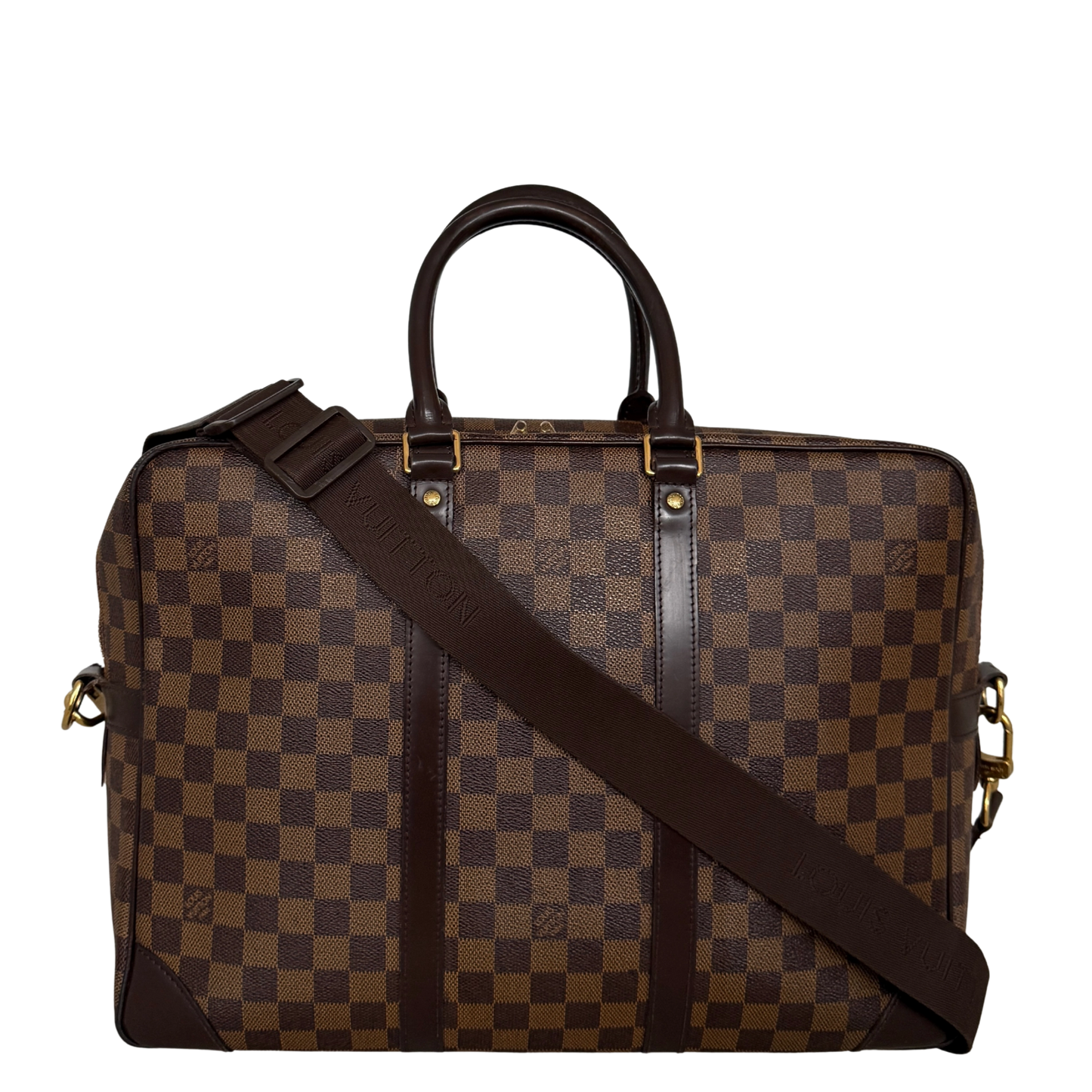 Louis Vuittons Porte Documents Voyage GM Damier Ebene Braun / gut Louis Vuitton