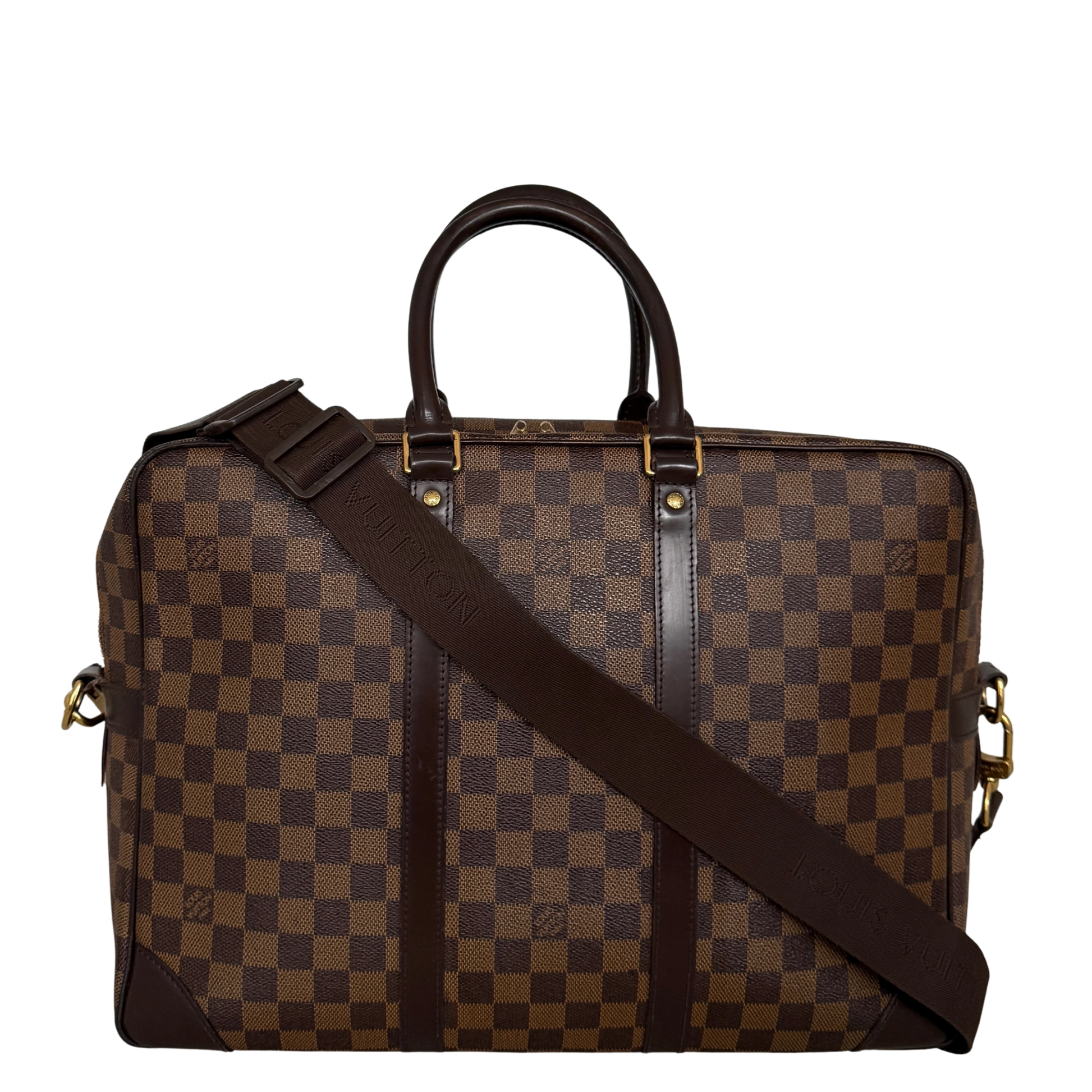 Louis Vuittons Porte Documents Voyage GM Damier Ebene Braun / gut Louis Vuitton