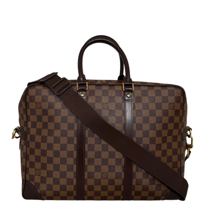 Louis Vuittons Porte Documents Voyage GM Damier Ebene Braun / gut Louis Vuitton