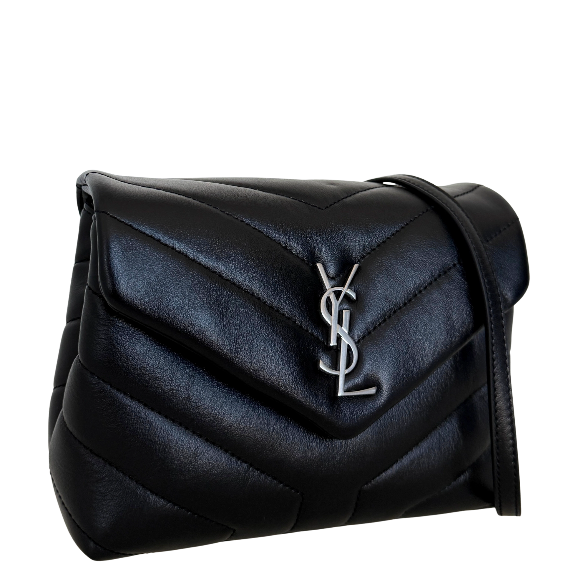 Saint Laurent Loulou Toy Schwarz silberne Hardware / neuwertig Saint Laurent