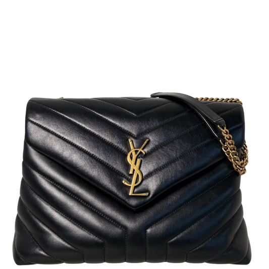 Saint Laurent YSL LouLou Medium Leder Schwarz goldene Hardware / sehr gut Saint Laurent