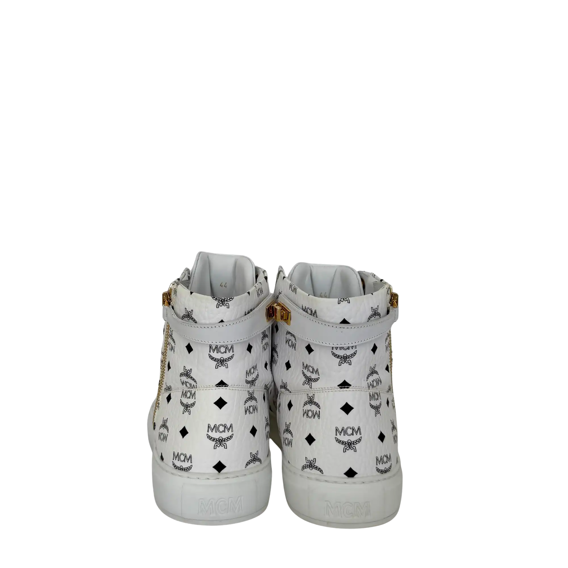 MCM High Top Turnlock Sneaker in Visetos Weiß Größe 44 / neuwertig MCM