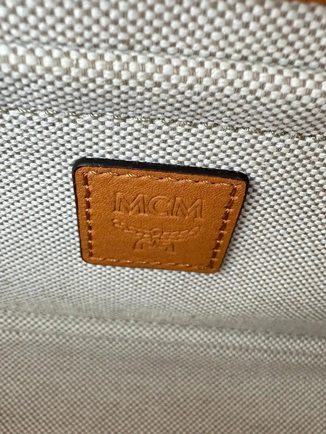 MCM Aren Mini Crossbody Tasche Visetos Cognac / sehr gut MCM