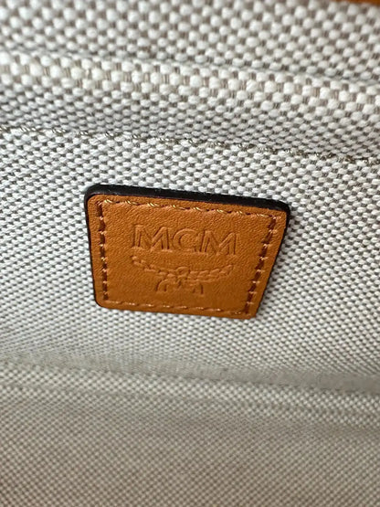 MCM Aren Mini Crossbody Tasche Visetos Cognac / sehr gut MCM