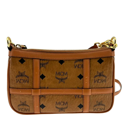 MCM Aren Mini Crossbody Tasche Visetos Cognac / sehr gut MCM
