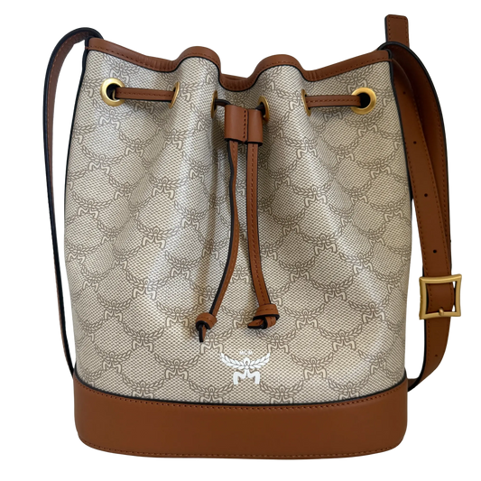 MCM Himmel Kordelzugtasche in Lauretos beige / neuwertig MCM