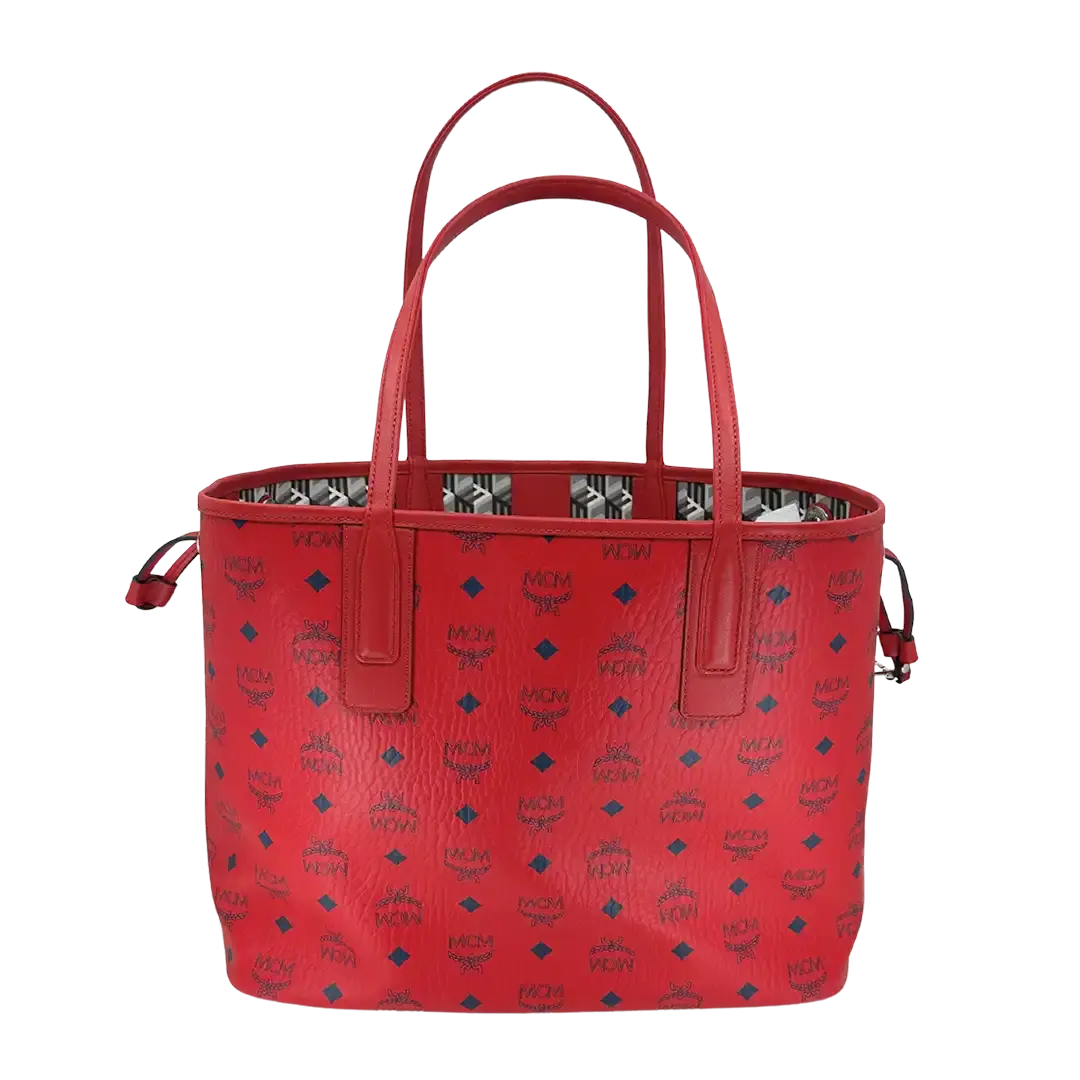 MCM Liz Wendeshopper Medium rot mit großer abnehmbarer Pouch 2025 / ungetragen MCM