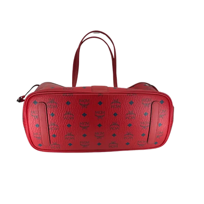 MCM Liz Wendeshopper Medium rot mit großer abnehmbarer Pouch 2025 / ungetragen MCM