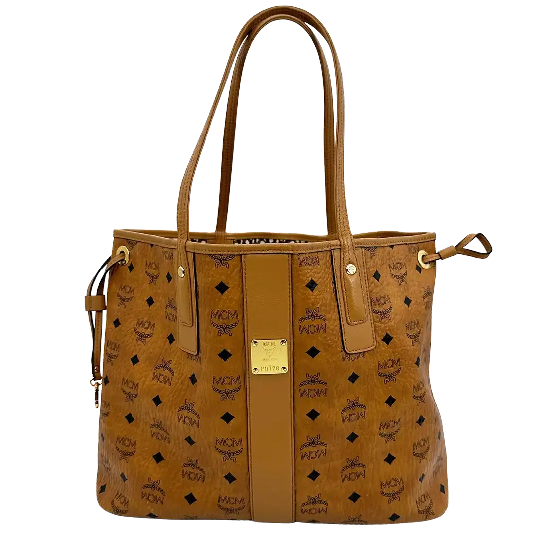 MCM Liz Wendeshopper Visetos Medium Cognac / gut MCM