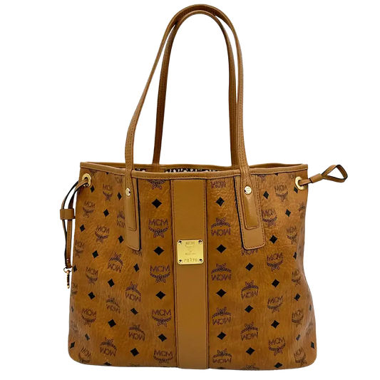 MCM Liz Wendeshopper Visetos Medium Cognac / gut MCM