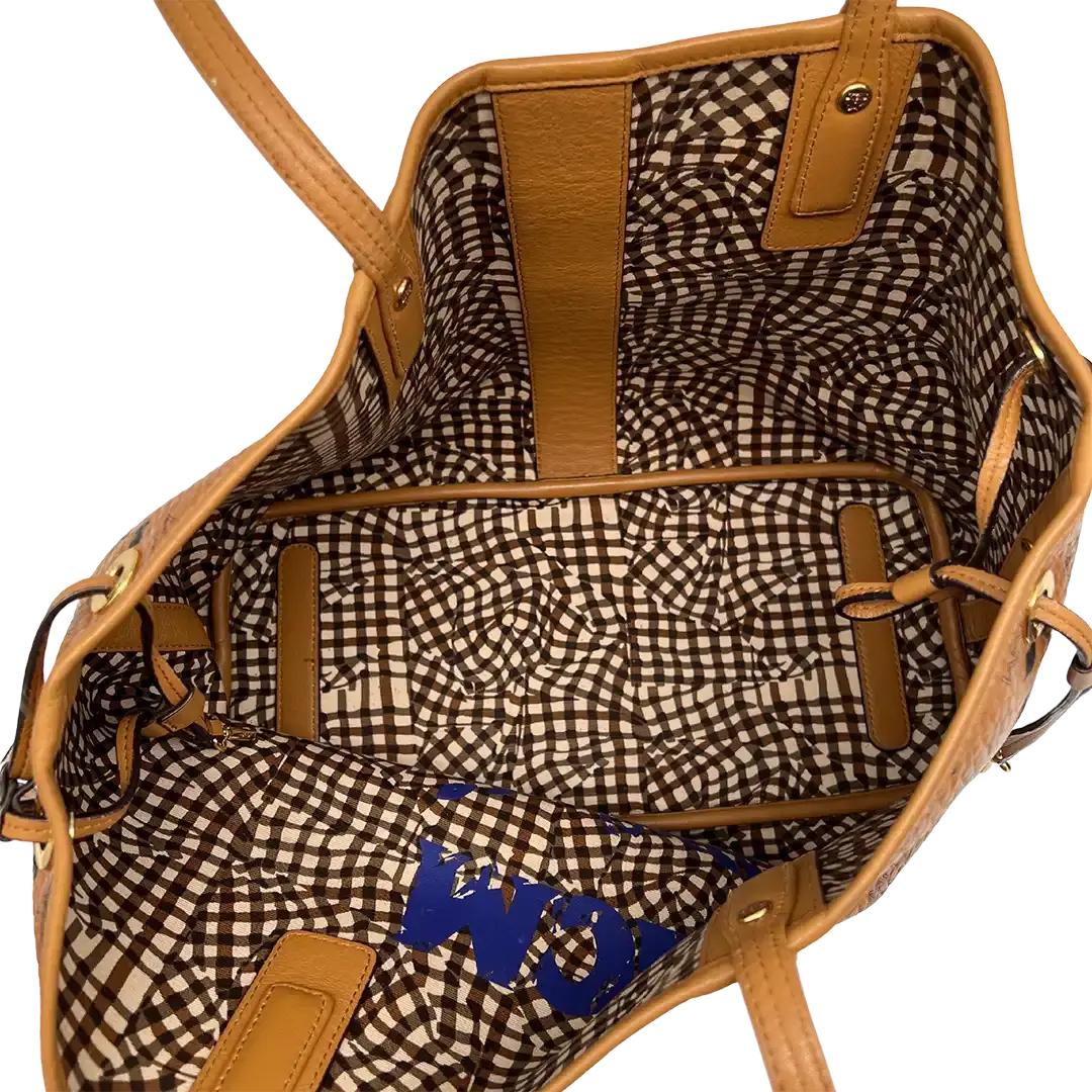 MCM Liz Wendeshopper Visetos Medium Cognac / sehr gut - Echtheitscheck