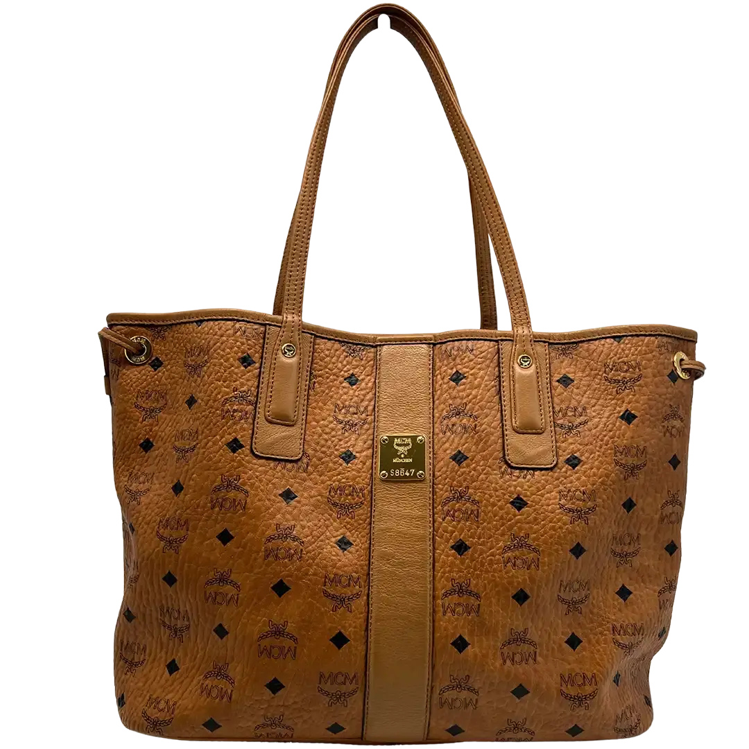 MCM Liz Wendeshopper Visetos Medium Cognac / sehr gut - Echtheitscheck