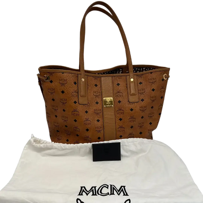 MCM Liz Wendeshopper Visetos Medium Cognac / sehr gut - Echtheitscheck