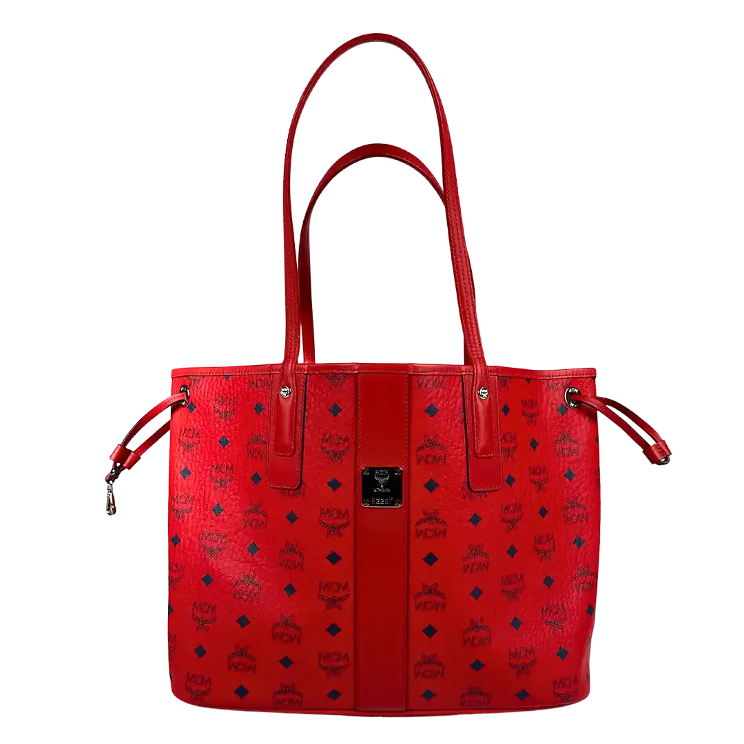 MCM Liz Wendeshopper rot mit großer abnehmbare Pouch / neuwertig MCM
