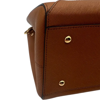 MCM Saffiano Leder Handtasche Cognac braun / ungetragen MCM