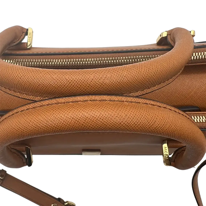 MCM Saffiano Leder Handtasche Cognac braun / ungetragen MCM