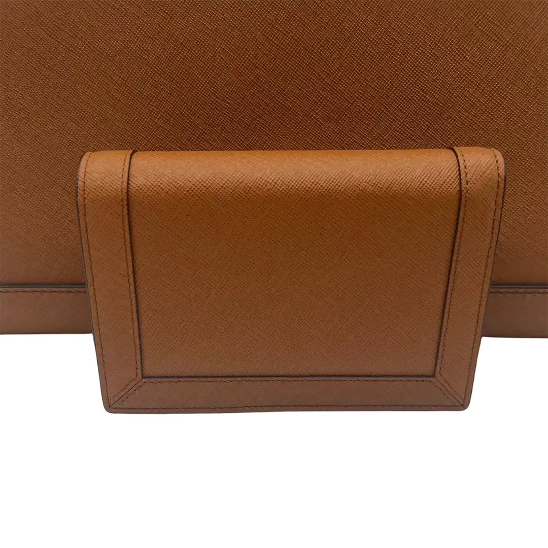 MCM Saffiano Leder Handtasche Cognac braun / ungetragen MCM