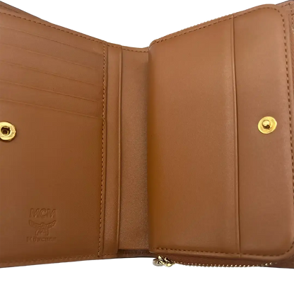 MCM Saffiano Leder Handtasche Cognac braun / ungetragen MCM