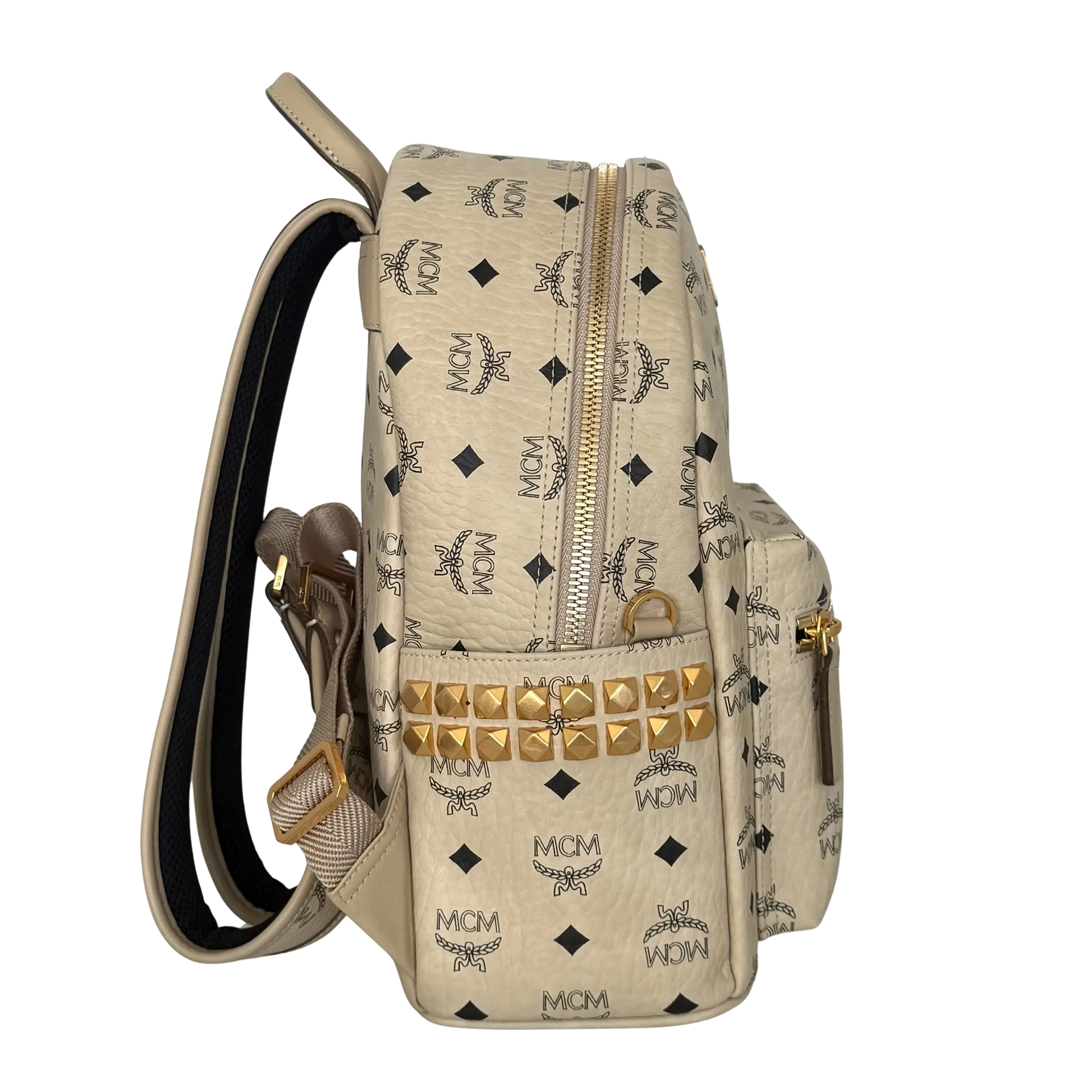 Bag Mcm Mit Nieten MCM Stark Rucksack In Visetos Mit Seitlichen