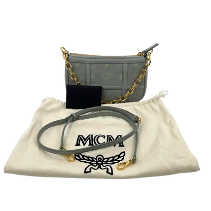 MCM Aren  Mini Crossbody Tasche hellgrau / sehr gut MCM