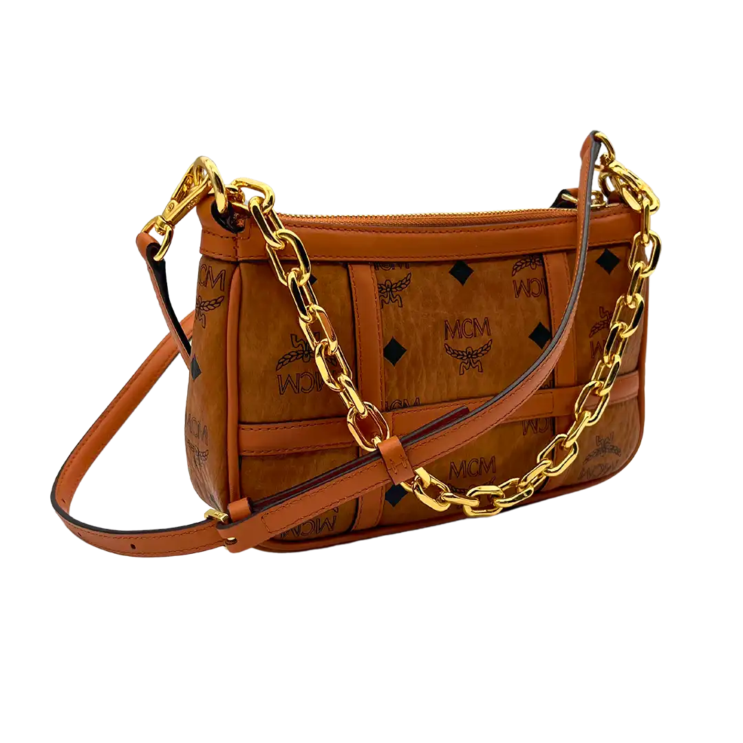 MCM Aren Mini Crossbody Tasche Visetos Cognac / neuwertig MCM