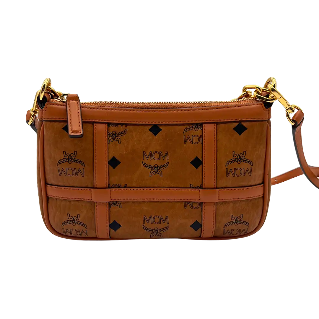 MCM Aren Mini Crossbody Tasche Visetos Cognac / neuwertig MCM