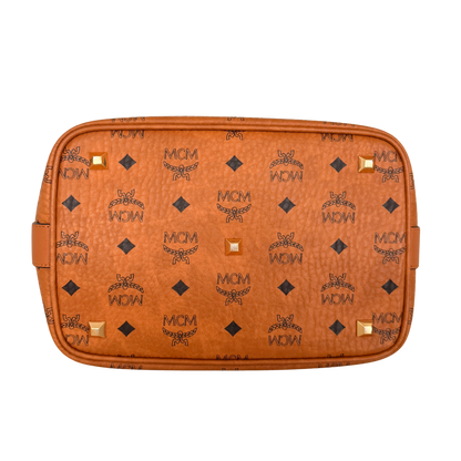 MCM Essential Tasche mit Kordelzug in Visetos Cognac / neuwertig MCM