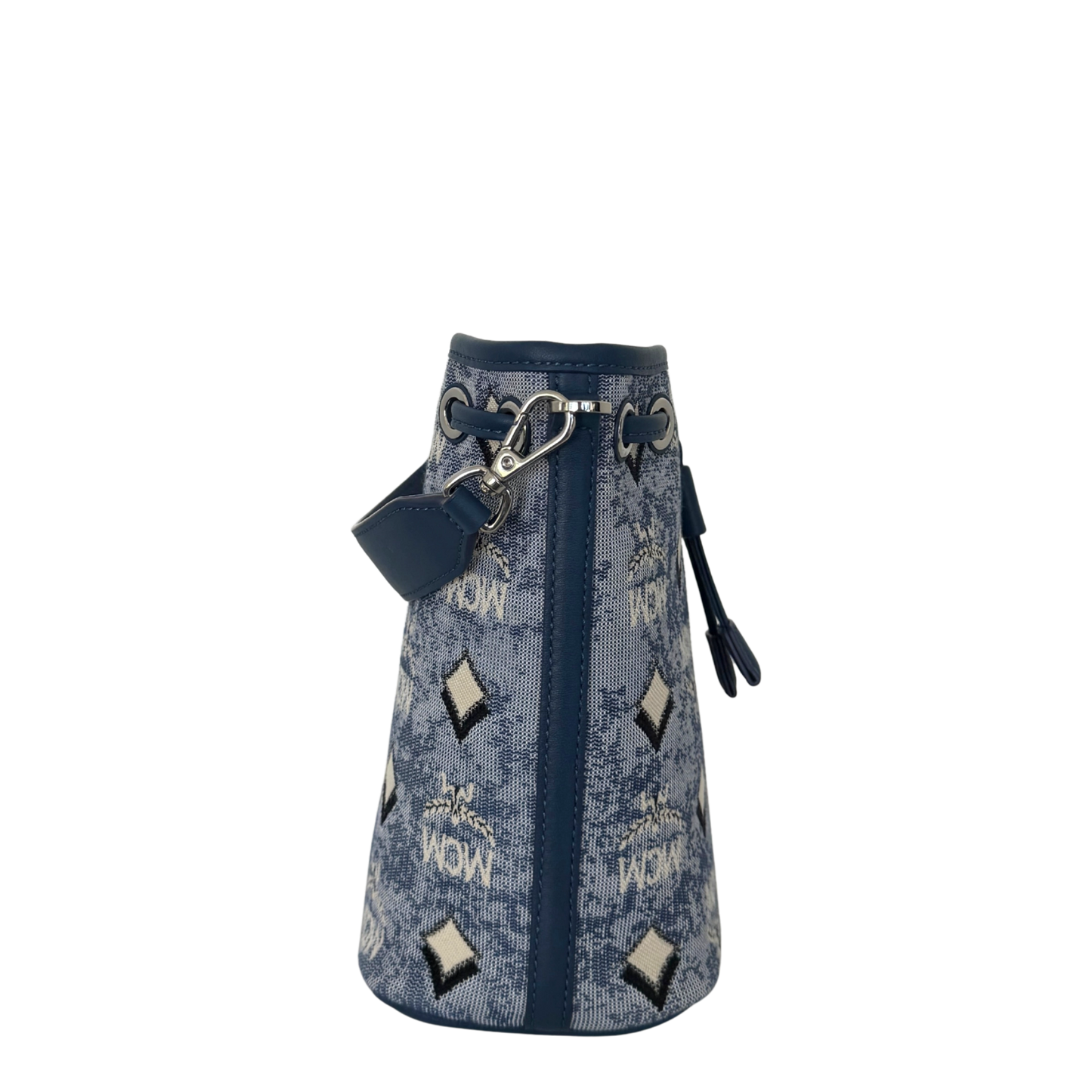 MCM Mini Dessau Kordelzugtasche in Denim-Jacquard Blau / neuwertig MCM