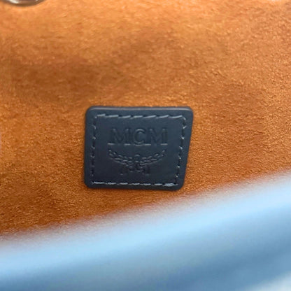 MCM Mini Dessau Kordelzugtasche in Denim-Jacquard Blau / neuwertig MCM