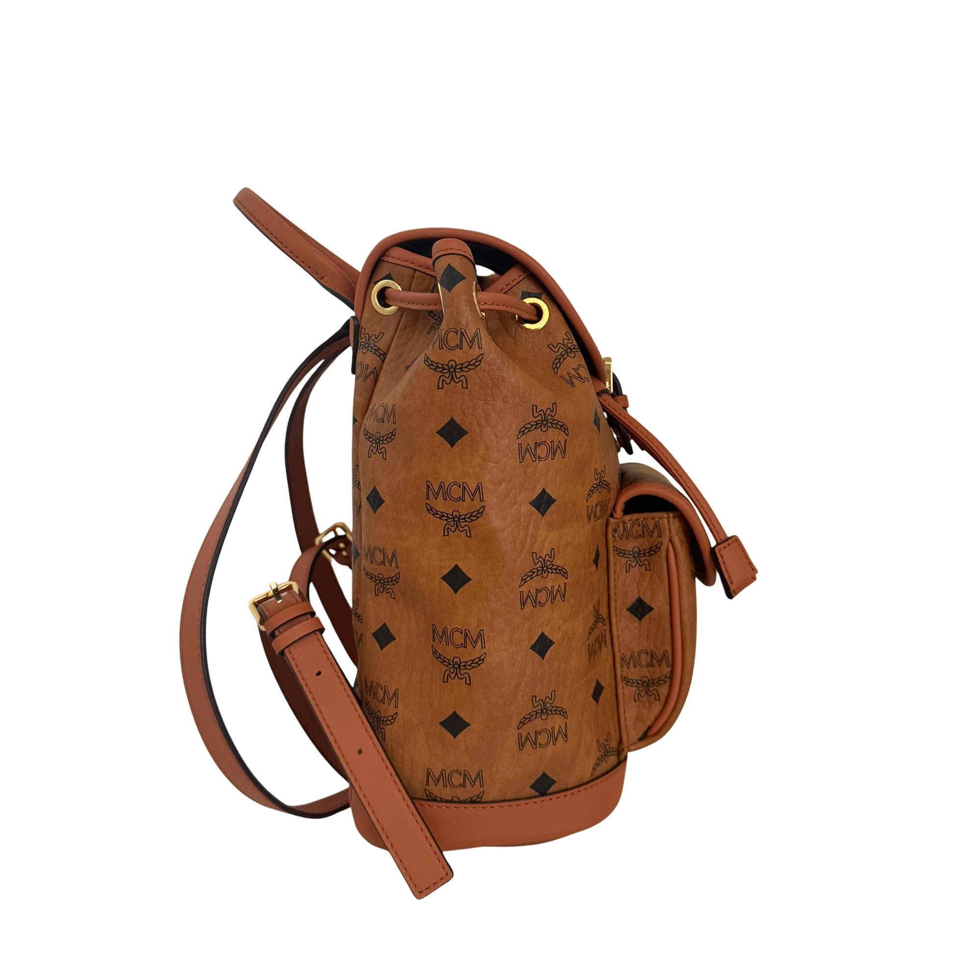 MCM Aren Rucksack mit Kordelzug in Visetos Braun / neuwertig MCM