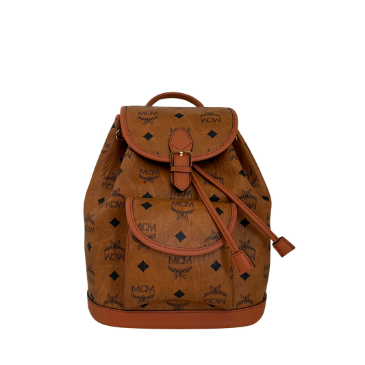 MCM Aren Rucksack mit Kordelzug in Visetos Braun / neuwertig MCM