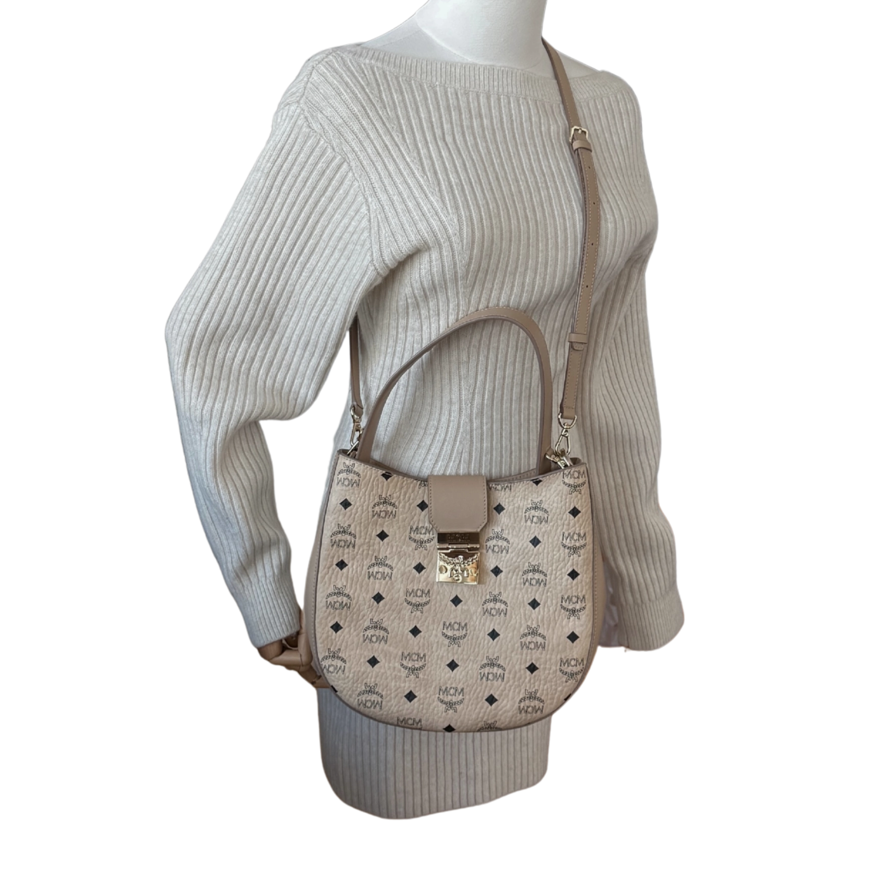 MCM Visetos Hobo Bag Beige / neuwertig Valentino