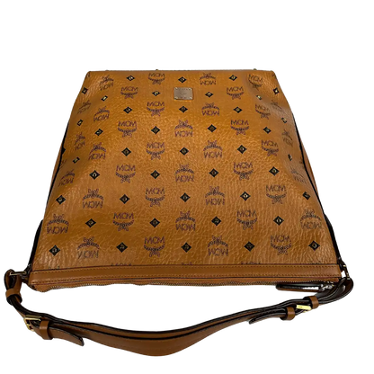 MCM Hobo Gold Nieten Tasche Limited Visetos Small Cognac / sehr gut MCM